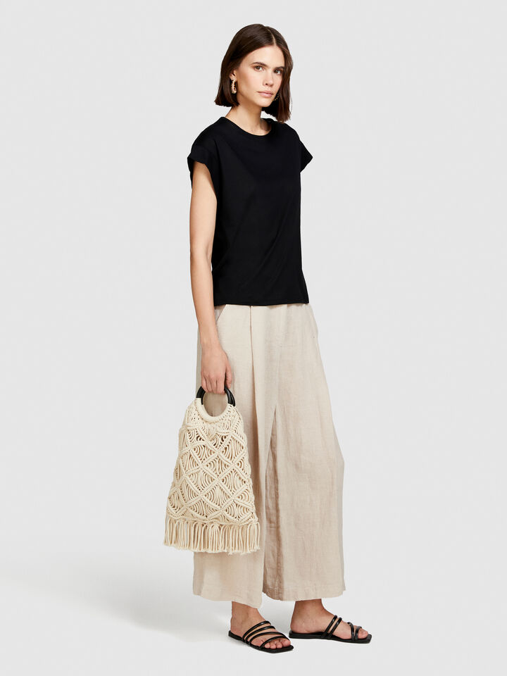 Slub t-shirt - women's short sleeve t-shirts - Black | Sisley image number 2